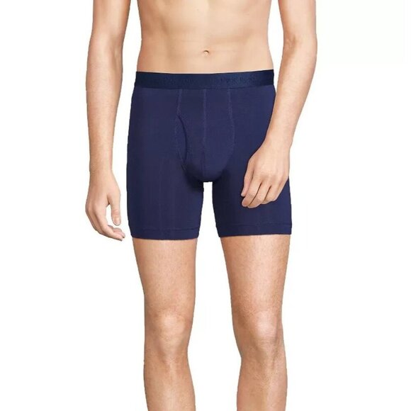 NEW Lands' End Men's XXL 3-Pack Premium Boxer Briefs Deep Sea Navy - Picture 1 of 7